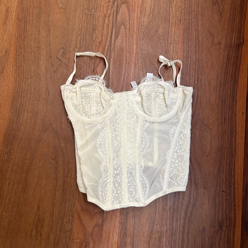 Urban Outfitters Cream Lace Corset